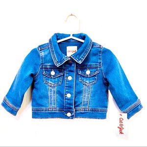 Cat & Jack Medium Wash - Toddler Girl’s Vintage Denim Jacket (12 Month)